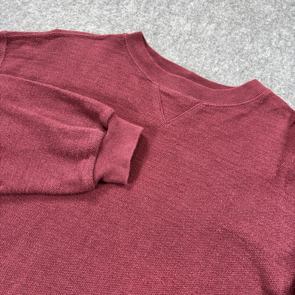 Rare Vintage 90s Columbiaknit Mens Medium Burgundy Textured Crewneck Sweatshirt